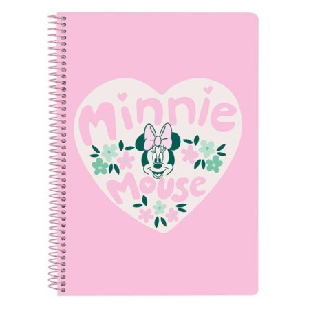Caderno Espiral Safta Minnie Mouse Minty - Formato Quarto - 80 Folhas 80g/m2 - Quadrícula 4x4mm - Capas Duras Esmaltadas