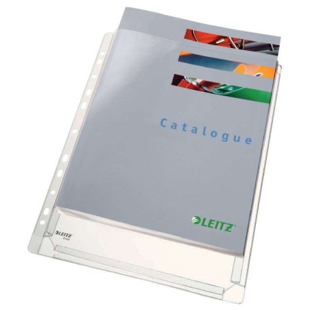Leitz Pacote de 5 capas de reforço em PVC liso padrão A4 Multihole-11 - Capacidade 200 folhas - Transparentes (170 mícrons)