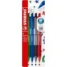 Stabilo Pointball Colorful Pack de 4 Boligrafos Retractiles - Trazo 0.5mm - Hechos con 87% Bioplastico - Grip Antideslizante