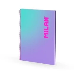 Caderno Espiral Milan Sunset Formato Grade A4 5x5mm - 90 Folhas de 95 gr/m2 - Microperfurado, Faixas Coloridas e 4 Furos - Cor