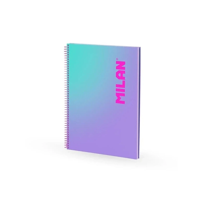 Caderno Espiral Milan Sunset Formato Grade A4 5x5mm - 90 Folhas de 95 gr/m2 - Microperfurado, Faixas Coloridas e 4 Furos - Cor