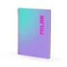 Milan Sunset Spiral Notebook Format A4 Grid 5x5mm - 90 Sheets of 95 gr/m2 - Micro-perforated, Color Bands and 4 Holes