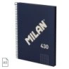 Caderno Espiral Milan Serie 1918 Formato A5 Grelha 5x5mm - 80 Folhas de 95 gr/m2 - Microperfurado, 2 Furos - Cor Azul