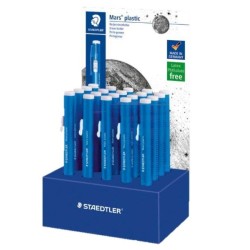 Staedtler Mars Plastic 528 50 Display with 20 Pencil-Shaped Pencil Holders - With Cursor to Slide the Rubber - Without