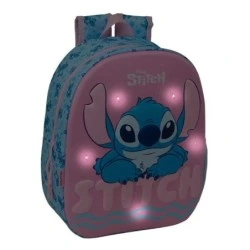 Safta Stitch Mochila 3D - Luces LED - Hombreras Acolchadas - Asa Superior Comoda - Portabotellas - 8.64L - 270x100x330mm