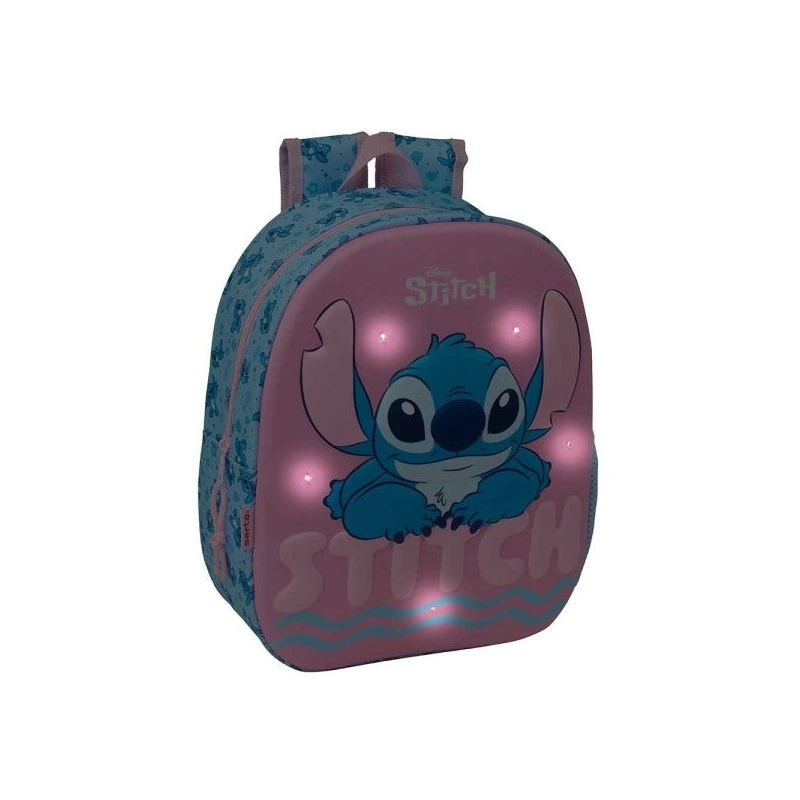 Safta Stitch 3D Backpack - LED Lights - Padded Shoulder Pads - Comfortable Top Handle - Bottle Holder - 8,64L - 270x100x330mm