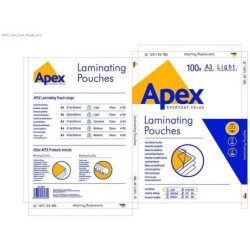 Fellowes Apex Pacote de 100 Mangas de Laminação Brilhantes A3 - 75 Microns - Alta Qualidade - Transparente