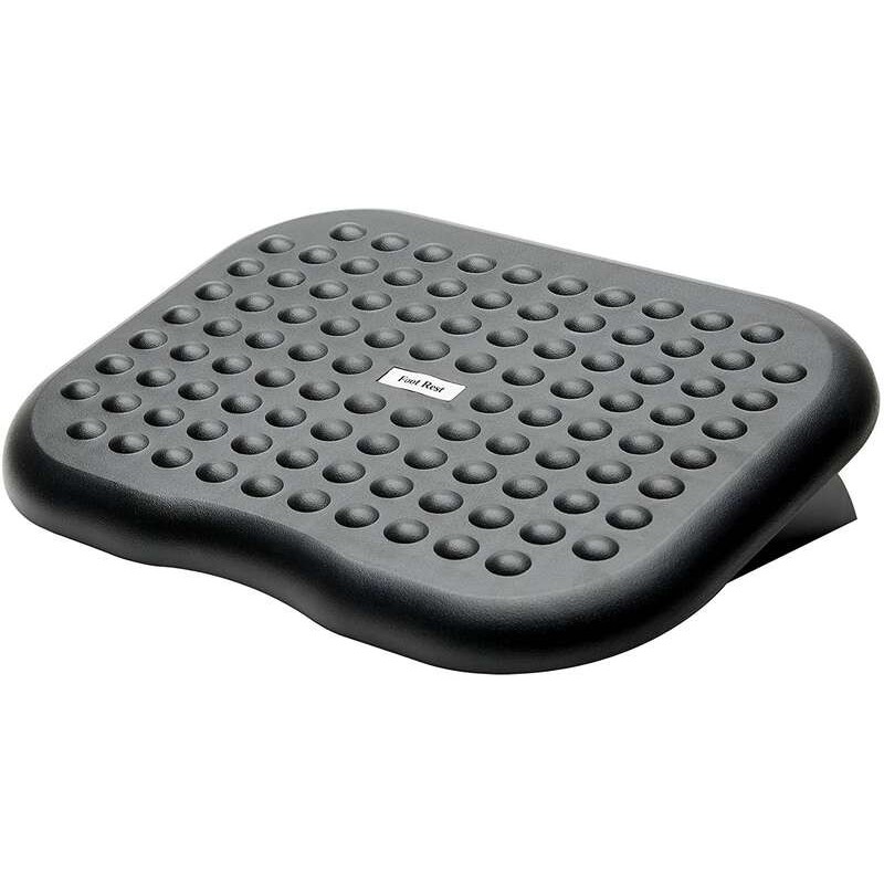 Fellowes Footrest with Adjustable Incline from 0° to 15° - Large Surface of 45x33 cm - Massage Effect Texture - Color Black