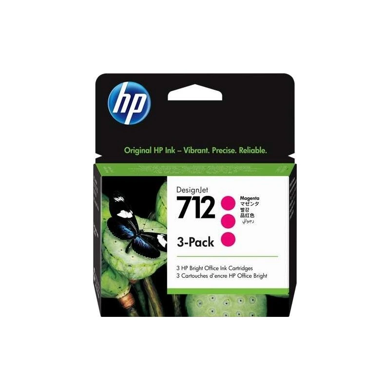 HP 712 Magenta Pack de 3 Tinteiros Originais - 3ED78A