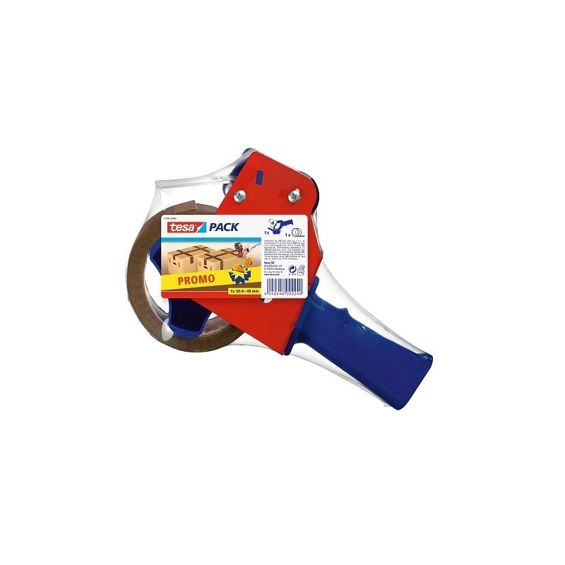 Tesa Pack de Precintadora + 1 Rollo de Precinto Marron 48mm x 50 Metros