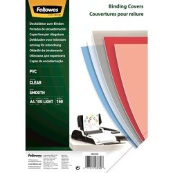 Fellowes Pacote de 100 Capas de Encadernação em PVC A4 - 150 Microns - Muito Resistente - Transparente