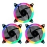 Unykach Candy 30 Pacote de 3 ventoinhas de 120 mm com iluminação ARGB - Velocidade máx. 1500rpm - Controlador e Comando