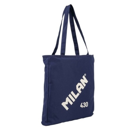 Sac shopper Milan Collection 430 7,5L - Taille 38x36x6,5cm - Anse longue 27cm - tissu 'ripstop' - Couleur Bleu Marine