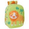 Mochila Safta Leon 3D - Porta Garrafa - Ombreiras Acolchoadas - Alça Superior - Leve e Durável - Cor Verde Claro