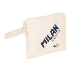 Bolsa Milan Série 1918 Gigante 403 - Tamanho 26,5x22x3cm - Fecho de Correr - 100% Algodão - Cor Bege