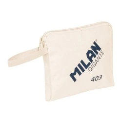 Bolsa Milan Série 1918 Gigante 403 - Tamanho 26,5x22x3cm - Fecho de Correr - 100% Algodão - Cor Bege