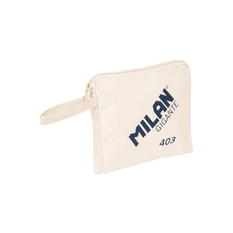 Bolsa Milan Série 1918 Gigante 403 - Tamanho 26,5x22x3cm - Fecho de Correr - 100% Algodão - Cor Bege