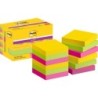Post-It Super Sticky Pack de 12 Blocs de 90 Notas Adhesivas Reposicionables 47.6x47.6mm - Forma Cuadrada - Caja Dispensadora
