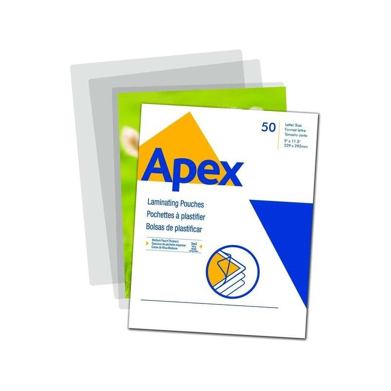 Fellowes Apex Pack of 100 A3 Laminating Sleeves - 125 Microns - High Quality Finish - Transparent