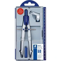 Bússola de precisão Staedtler Noris 550 01 - Agulha e mina intercambiáveis ​​- Mecanismo de ajuste rápido