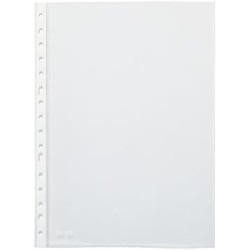 Pardo Pack de 100 Fundas Multitaladro Folio Transparentes 60 Micras - Acabado Piel de Naranja - Refuerzo en Blanco
