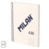 Caderno Espiral Milan Série 1918 Formato A5 Quadrícula 5x5mm - 80 Folhas de 95 gr/m2 - Microperfurado, 2 Furos - Cor Bege