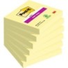 Post-It Super Sticky Pack de 6 Blocs de 90 Notes Autocollantes Repositionnables - Forme Carrée - 76x76mm - Couleur Jaune Clair