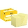 Post-It Pack of 12 Pads of 100 Repositionable Sticky Notes - Rectangular Shape - 51x76mm - Light Yellow Color