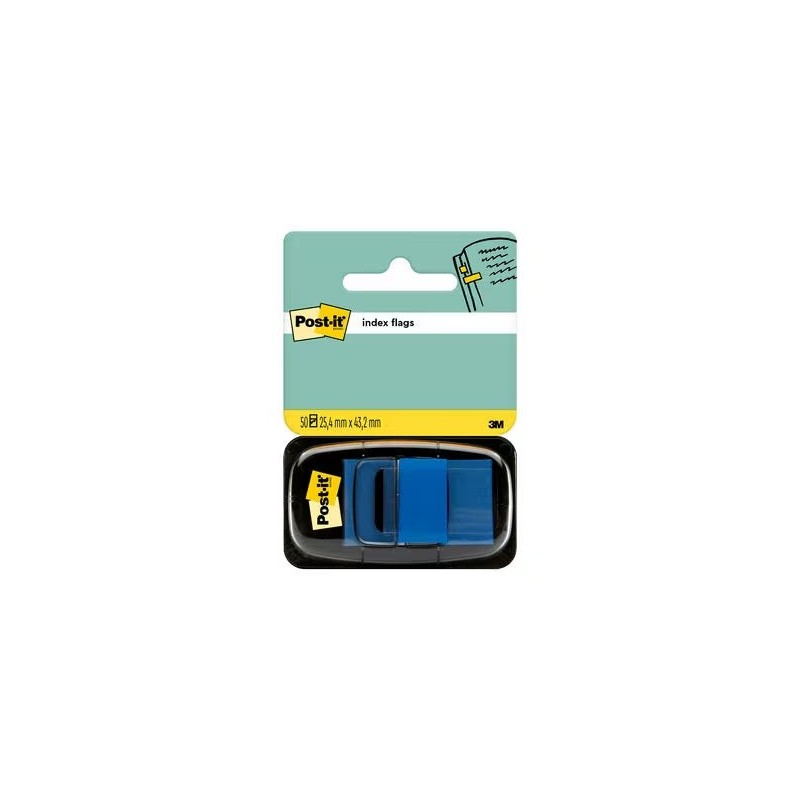 Dispensador Post-it Index com 50 Marcadores Reposicionáveis ​​25,4 x 43,2mm - Adesão Firme - Para Marcar, Apontar ou Destacar