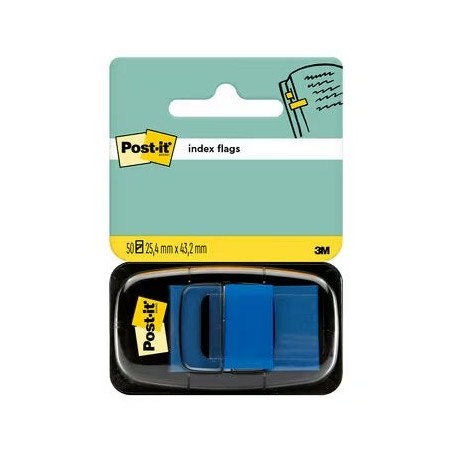 Dispensador Post-it Index com 50 Marcadores Reposicionáveis ​​25,4 x 43,2mm - Adesão Firme - Para Marcar, Apontar ou Destacar