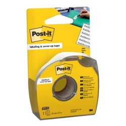 Rolo de fita para escrita Post-it - 25,4 mm x 17,7 m - com dispensador - branco