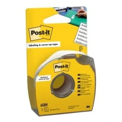 Rouleau de ruban adhésif Post-It - 25,4 mm x 17,7 m - avec distributeur - Blanc