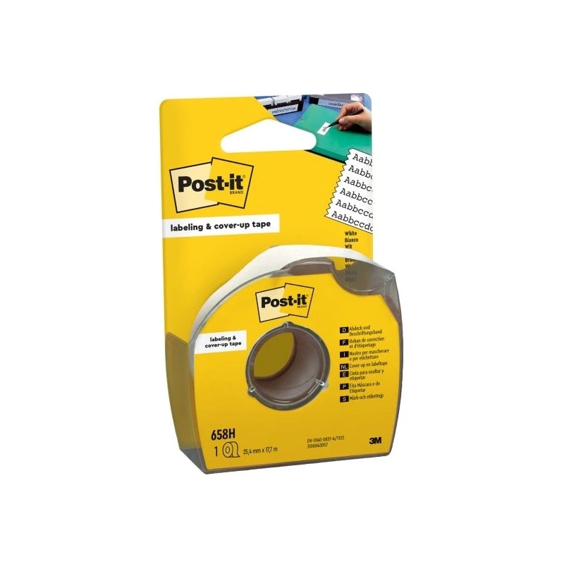 Post-It Writing Tape Roll - 25,4mm x 17,7m - with Dispenser - White