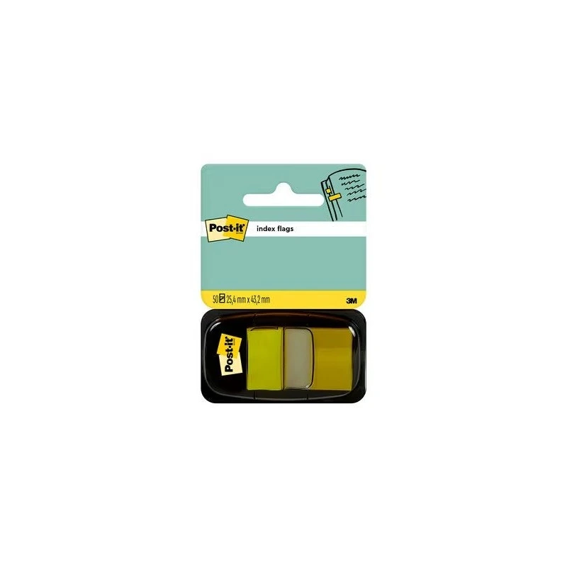 Dispensador Post-it Index com 50 Marcadores Reposicionáveis ​​25,4 x 43,2mm - Adesão Firme - Para Marcar, Apontar ou Destacar