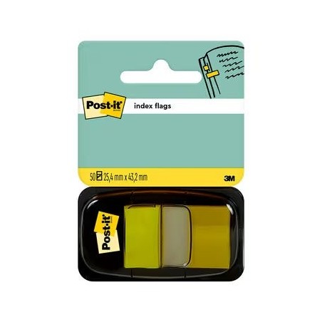 Dispensador Post-it Index com 50 Marcadores Reposicionáveis ​​25,4 x 43,2mm - Adesão Firme - Para Marcar, Apontar ou Destacar