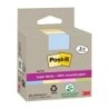 Post-It Super Sticky Pack de 4 blocs de 70 notes autocollantes recyclées - Forme carrée - 76x76 mm - Couleurs assorties