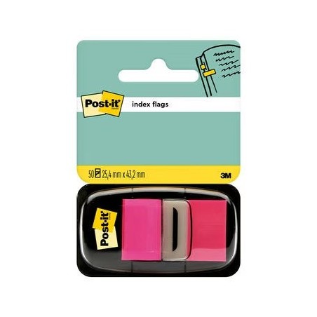 Post-it Index Dispenser with 50 Repositionable Markers 25,4 x 43,2mm - Firm Adhesion - To Mark, Point Out or Highlight