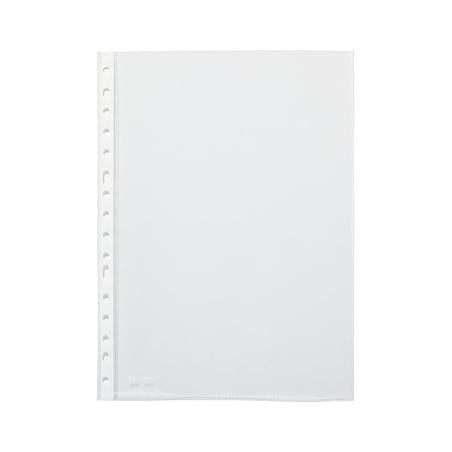 Pardo Pack of 100 Transparent Multi-hole Folio Sleeves 90 Microns - Orange Skin Finish - White Reinforcement
