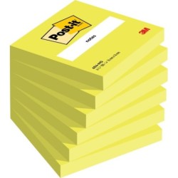 Post-It Pack of 6 Pads of 100 Repositionable Sticky Notes - Square Shape - 76x76mm - Color Green