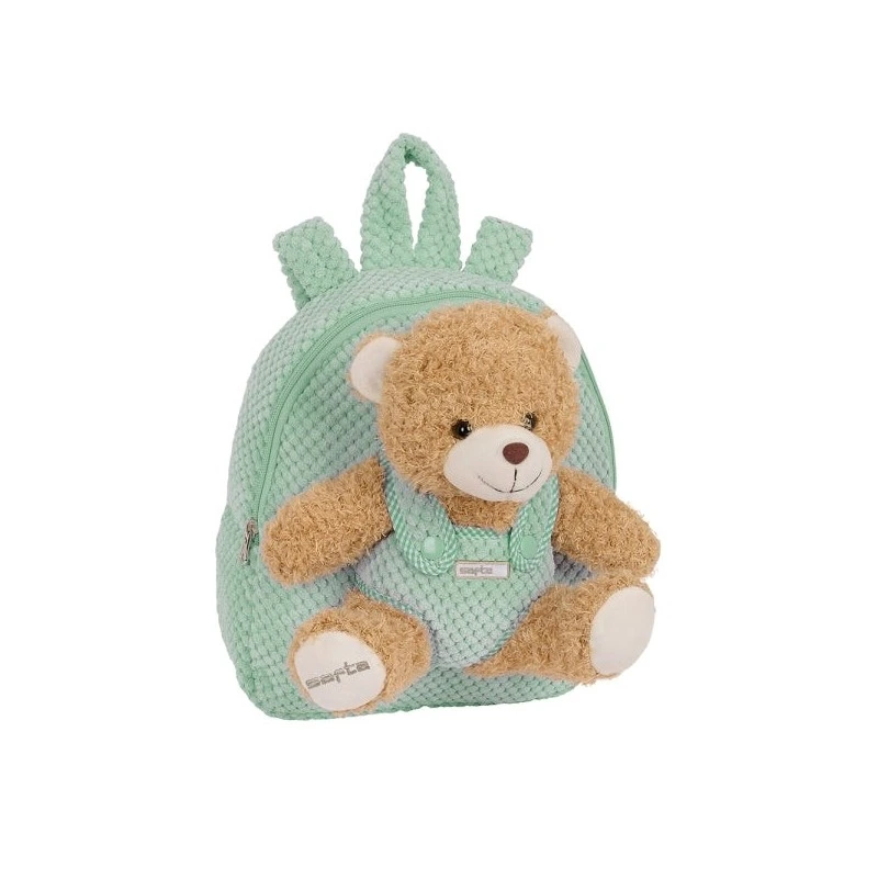 Sac à dos préscolaire Safta avec ours - Fermeture éclair - Ours amovible - Épaulettes rembourrées - Poignée supérieure - 4,65 L