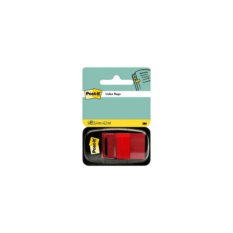 Post-it Index Dispenser with 50 Repositionable Markers 25,4 x 43,2mm - Firm Adhesion - To Mark, Point Out or Highlight