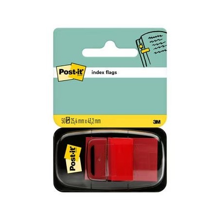Dispensador Post-it Index com 50 Marcadores Reposicionáveis ​​25,4 x 43,2mm - Adesão Firme - Para Marcar, Apontar ou Destacar