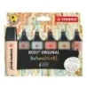 Stabilo Boss Naturecolors Pack of 6 Markers - Line between 2 and 5mm - Water-Based Ink - Colors Sienna, Beige, Dark Ocher, Warm
