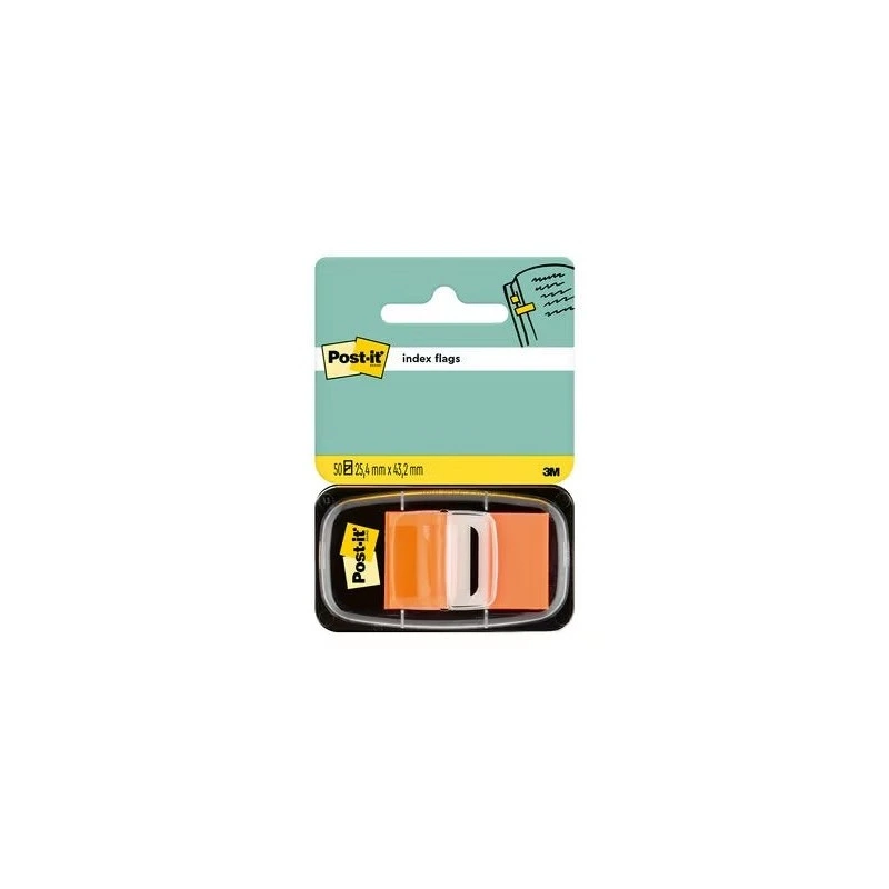 Dispensador Post-it Index com 50 Marcadores Reposicionáveis ​​25,4 x 43,2mm - Adesão Firme - Para Marcar, Apontar ou Destacar