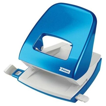 Furador Petrus 62 WOW - Até 30 folhas - Marcas de formato - Furadores 5,5mm - Cor Azul