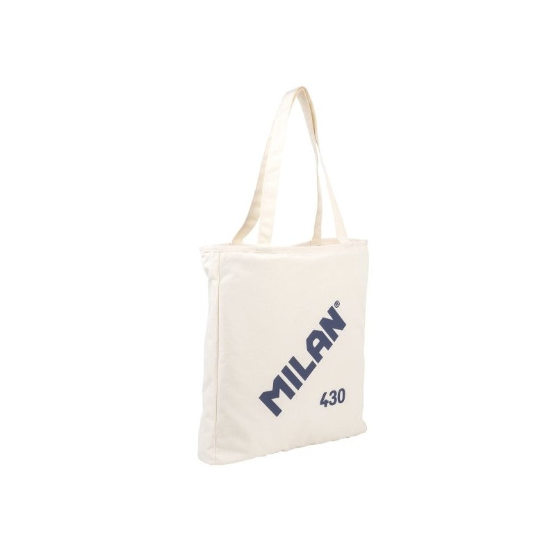 Milan Collection 430 Shopper Bag 7,5L - Size 38x36x6,5cm - Long Handle 27cm - 'ripstop' fabric - Color Beige