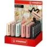 Présentoir de 30 marqueurs Stabilo Boss Naturecolors - Trait entre 2 et 5 mm - Encre à base d'eau - Couleurs Sienne, Beige