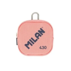 Milan Coleccion 430 Monedero Pequeño - Tamaño Monedero 10,3x10x2,5cm - Cierre de Cremallera - Mosqueton de Aluminio - Color Rosa