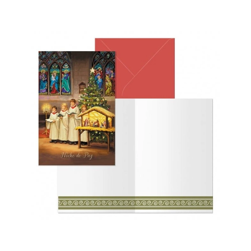 Dohe Coro Pack de 6 Tarjetas de Felicitacion Navideña con Sobre - Tamaño Cerrada 11.5x17cm, Abierta 23x17cm - Papel Offset