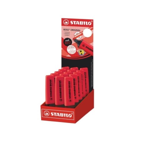 Ecrã Stabilo Boss 70 com 15 Marcadores Fluorescentes - Linha entre 2 e 5mm - Recarregável - Tinta à base de água - Cor